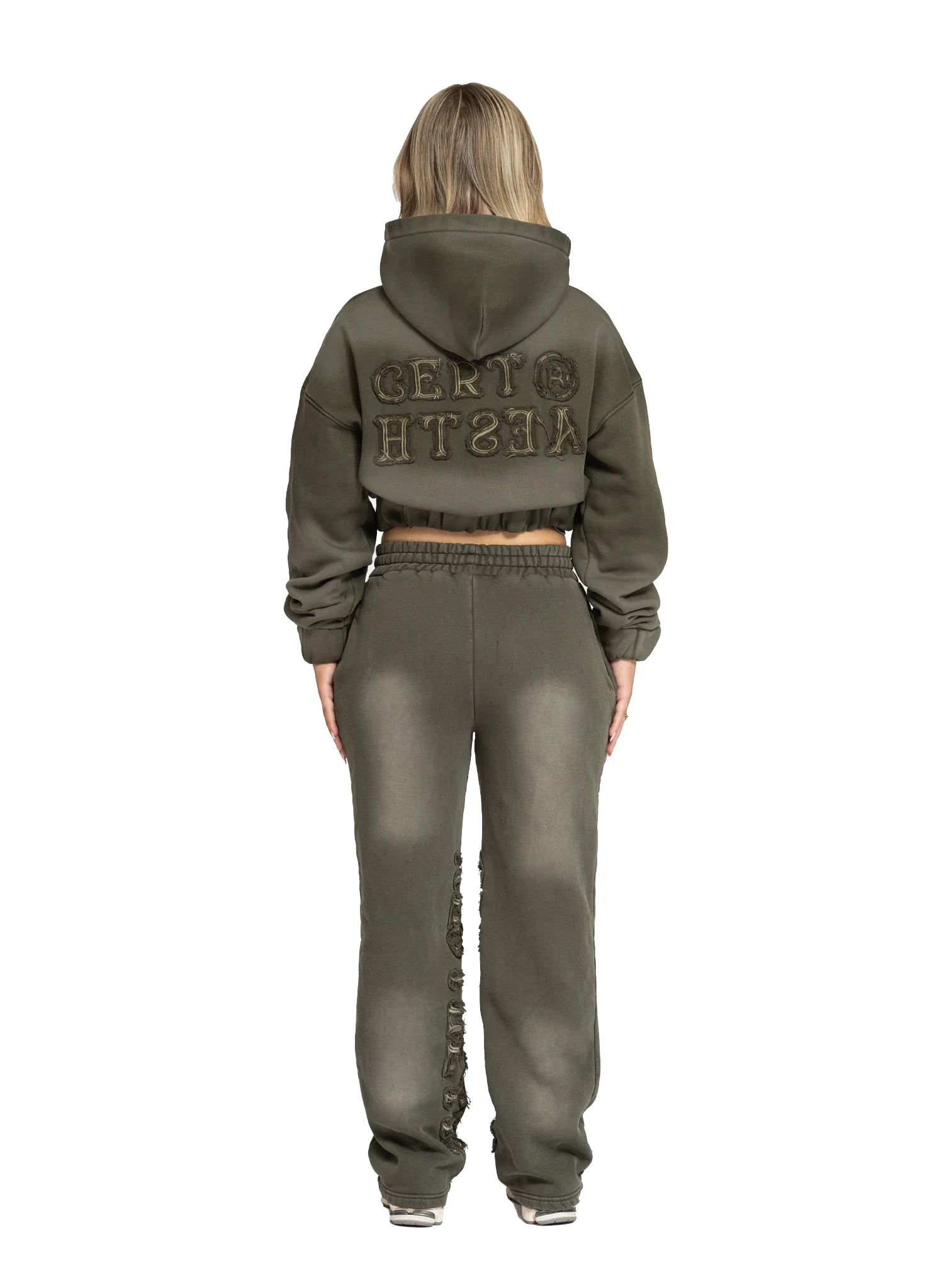 C/A ZIP-HOODIE WASHED OLIVE WOMEN - Image 3