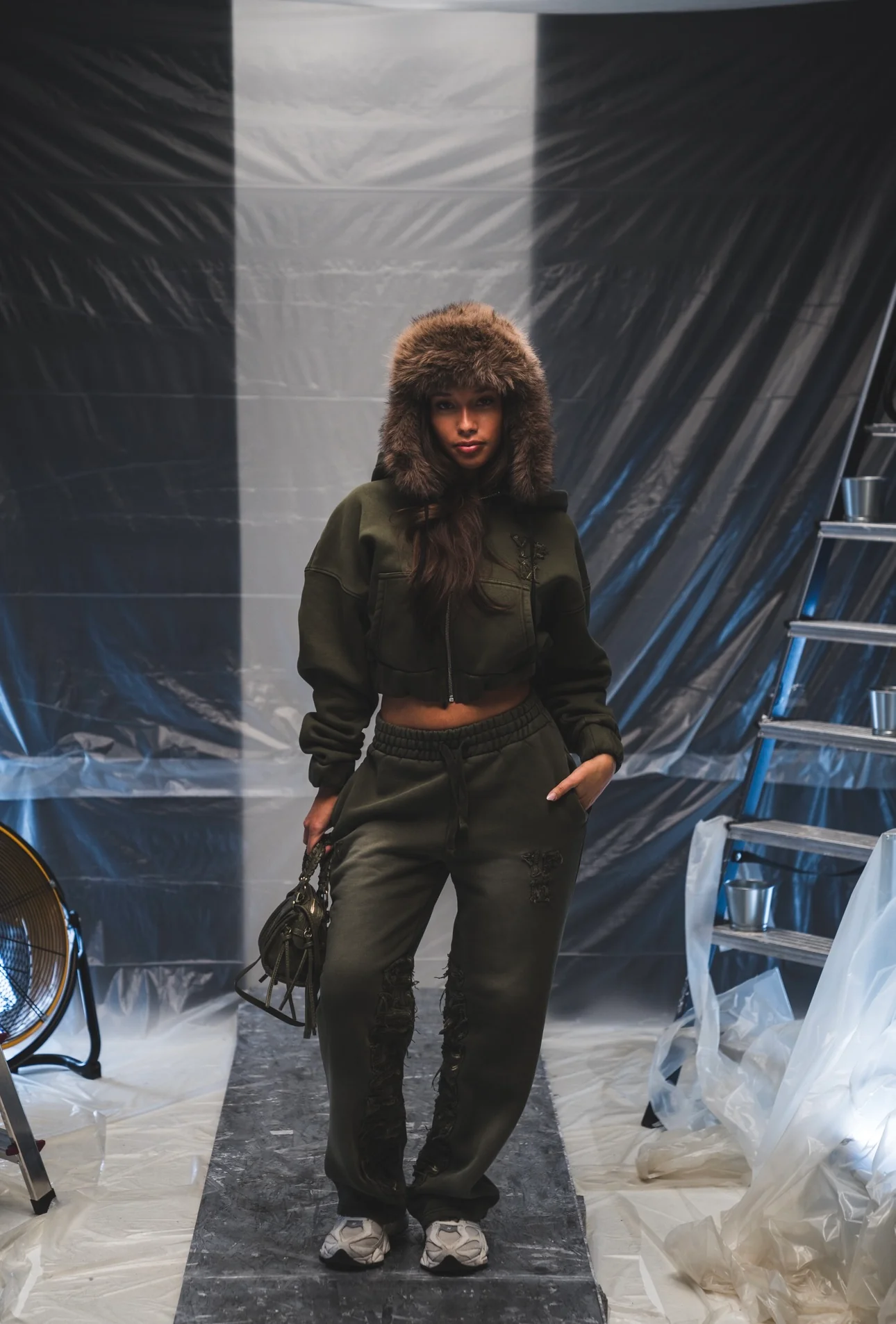 C/A ZIP-HOODIE WASHED OLIVE WOMEN - Image 8