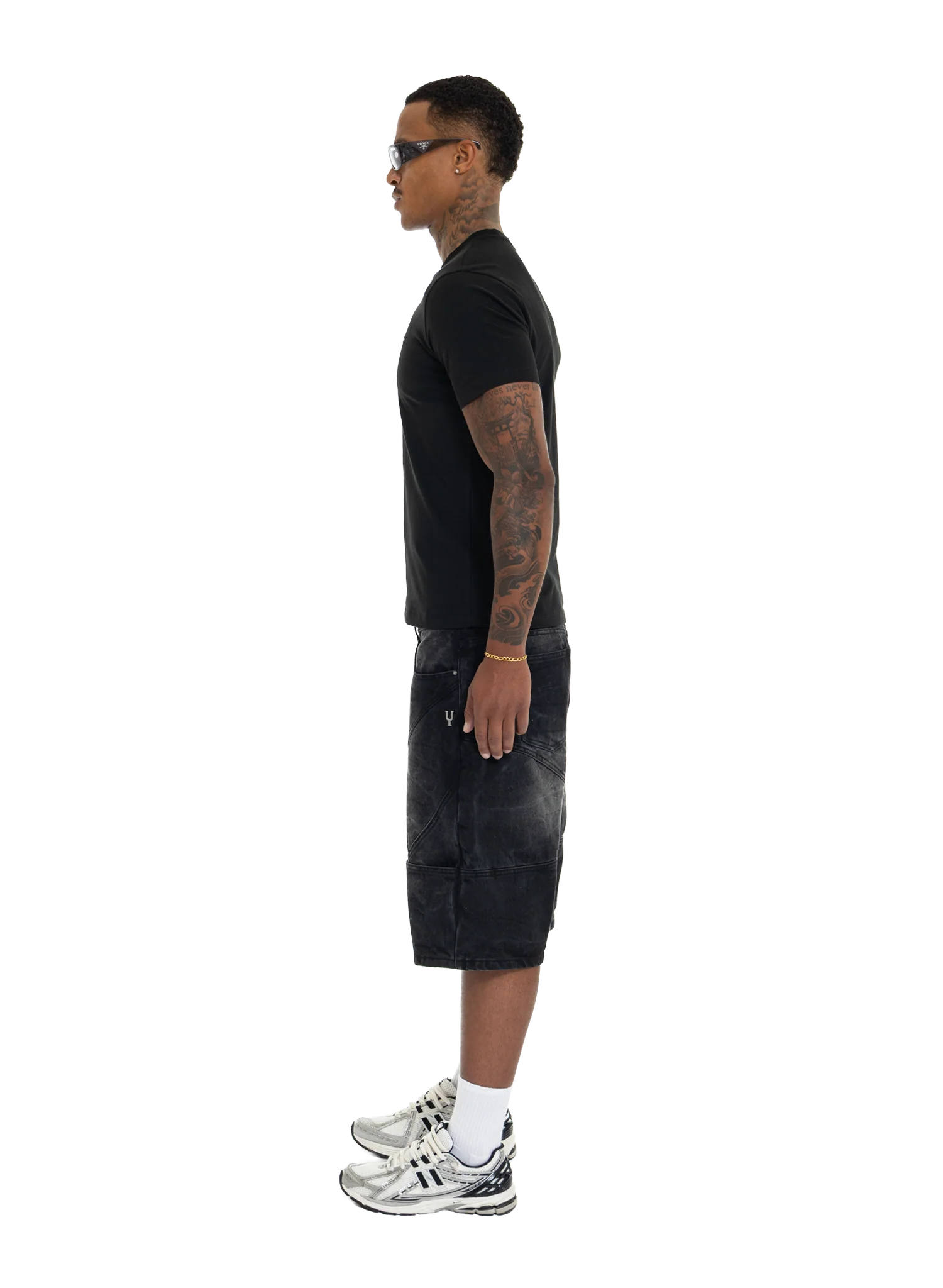 GRID JORTS WASHED BLACK - Image 3