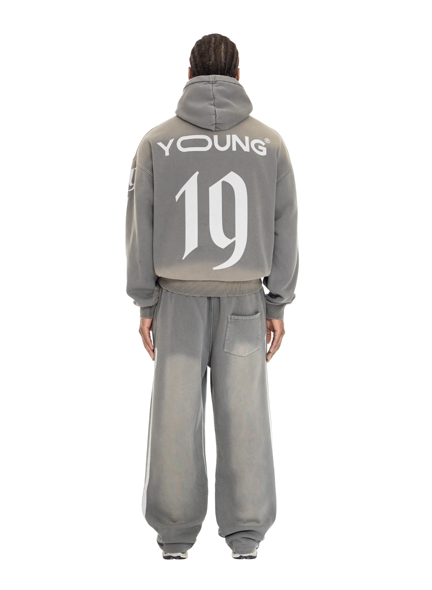 JERSEY HOODIE WASHED GREY - Image 4
